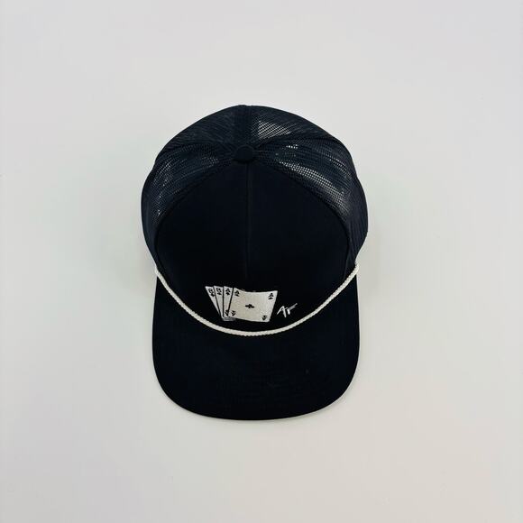 American Fetcher Hat Cap SnapBack Men’s Black White Rope Hunting Outdoorsman - Picture 2 of 7